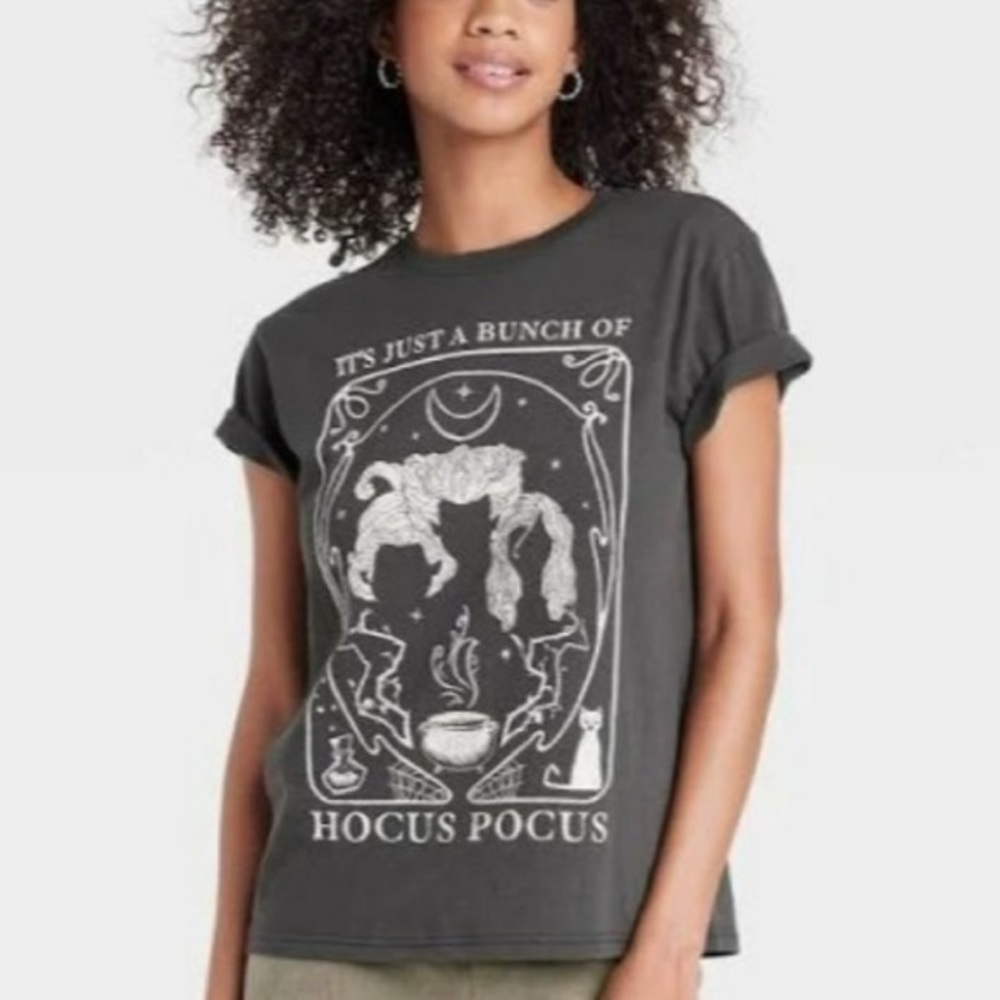 Disney Hocus Pocus Tarot Card Halloween Short Sleeve Graphic T-Shirt sz S